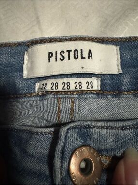 Pistola Denim Jeans Size 28 High Rise Raw Hem Skinny Ankle Light Wash
